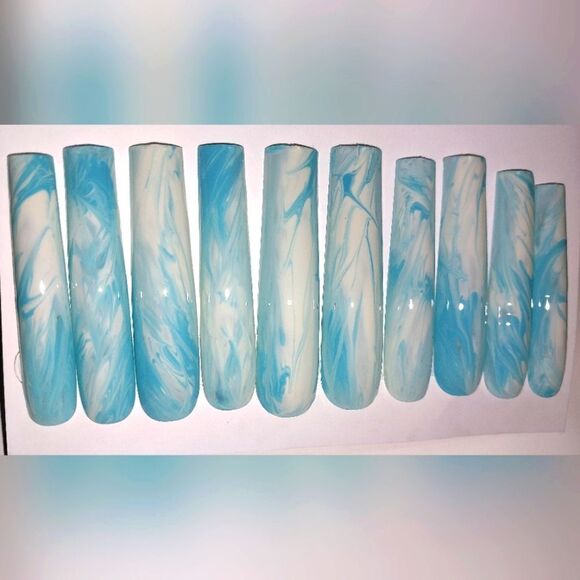 Hand crafted custom 10pc xxl long acrylic press on nails sz large - Picture 11 of 11